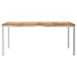 Preview: Esstisch 180x90x75 cm Massives Teakholz und Edelstahl