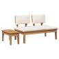 Preview: Gartenbank und Tischset 2 stk. Creme und Braun Massivholz Teak