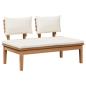 Preview: Gartenbank und Tischset 2 stk. Creme und Braun Massivholz Teak