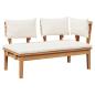 Preview: Gartenbank und Tischset 2 Stk. Creme und Braun Massivholz Teak
