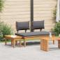 Preview: ARDEBO.de - Gartenbank und Tischset 2 stk. Grau und Braun Massivholz Teak