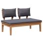 Preview: Gartenbank und Tischset 2 stk. Grau und Braun Massivholz Teak