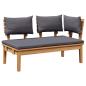 Preview: Gartenbank und Tischset 2 stk. Grau und Braun Massivholz Teak