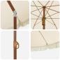 Preview: Strandparasol 160 x 160 x 196 cm Polyester und Stahl Rund