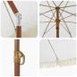 Preview: Strandparasol 160 x 160 x 196 cm Polyester und Stahl Rund