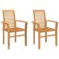 Preview: Esszimmerstuhl 2 Stk. Massivholz Teak Braun 62 x 55 x 94 cm