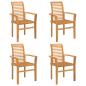Preview: Esszimmerstuhl 4 Stk. Massivholz Teak Braun 62 x 55 x 94 cm