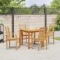 Preview: Esszimmerstuhl 4 Stk. Massivholz Teak Braun 62 x 55 x 94 cm