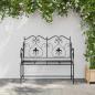 Preview: Gartenbank 2 -Seater 104 x 54 x 93 cm Stahl Schwarz