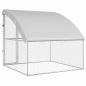 Preview: Hundekäfig mit Speicher Silber 2 x 2 x 2 m Verzinkter Stahl