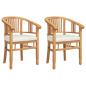 Preview: Stuhl 2 stk. Braun Massivholz Teak