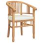 Preview: Stuhl 2 stk. Braun Massivholz Teak