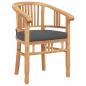 Preview: Stuhl 2 stk. Braun Massivholz Teak