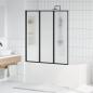 Preview: ARDEBO.de - Duschwand Schwarz 132 x 2 x 140 cm Aluminium und PP