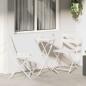 Preview: ARDEBO.de - Garten Bistro Set 3 stk. Weiß Stahl