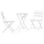 Preview: Garten Bistro Set 3 stk. Weiß Stahl