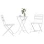 Preview: Garten Bistro Set 3 stk. Weiß Stahl