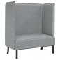 Preview: ARDEBO.de - Hoher R?cken Sofa 101cm Hellgrau Stoff
