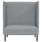 Preview: Hoher R?cken Sofa 101cm Hellgrau Stoff