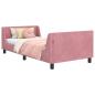 Preview: Kinderbettgestell mit Kopfteil Rosa 80 x 200 cm Samt