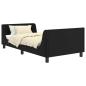 Preview: Kinderbettgestell mit Kopfteil Schwarz 90 x 190 cm Samt