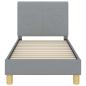 Preview: Kinderbettgestell mit Kopfteil Hellgrau 70 x 140 cm Stoff