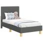 Preview: Kinderbettgestell mit Kopfteil Dunkelgrau 70 x 140 cm Stoff