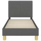 Preview: Kinderbettgestell mit Kopfteil Dunkelgrau 70 x 140 cm Stoff