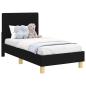 Preview: Kinderbettgestell mit Kopfteil Schwarz 70 x 140 cm Stoff