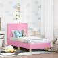 Preview: ARDEBO.de - Kinderbettgestell mit Kopfteil Rosa 70 x 140 cm Stoff