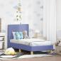 Preview: ARDEBO.de - Kinderbettgestell mit Kopfteil Jeans blau 70 x 140 cm Stoff