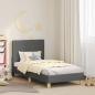 Preview: ARDEBO.de - Kinderbettgestell mit Kopfteil Dunkelgrau 80 x 160 cm Stoff