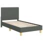 Preview: Kinderbettgestell mit Kopfteil Dunkelgrau 80 x 160 cm Stoff