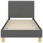 Preview: Kinderbettgestell mit Kopfteil Dunkelgrau 80 x 160 cm Stoff