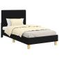 Preview: Kinderbettgestell mit Kopfteil Schwarz 80 x 160 cm Stoff