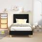 Preview: Kinderbettgestell mit Kopfteil Schwarz 80 x 160 cm Stoff