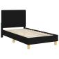 Preview: Kinderbettgestell mit Kopfteil Schwarz 80 x 160 cm Stoff