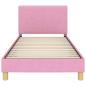 Preview: Kinderbettgestell mit Kopfteil Rosa 80 x 200 cm Stoff