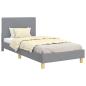 Preview: Kinderbettgestell mit Kopfteil Hellgrau 90 x 190 cm Stoff