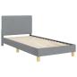 Preview: Kinderbettgestell mit Kopfteil Hellgrau 90 x 190 cm Stoff