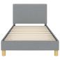 Preview: Kinderbettgestell mit Kopfteil Hellgrau 90 x 190 cm Stoff