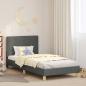 Preview: ARDEBO.de - Kinderbettgestell mit Kopfteil Dunkelgrau 90 x 190 cm Stoff