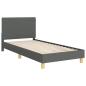 Preview: Kinderbettgestell mit Kopfteil Dunkelgrau 90 x 190 cm Stoff