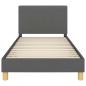Preview: Kinderbettgestell mit Kopfteil Dunkelgrau 90 x 190 cm Stoff