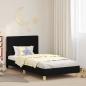 Preview: ARDEBO.de - Kinderbettgestell mit Kopfteil Schwarz 90 x 190 cm Stoff