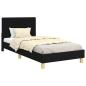 Preview: Kinderbettgestell mit Kopfteil Schwarz 90 x 190 cm Stoff
