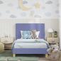 Preview: Kinderbettgestell mit Kopfteil Jeans blau 90 x 190 cm Stoff