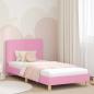 Preview: ARDEBO.de - Kinderbettgestell mit Kopfteil Rosa 90 x 200 cm Stoff