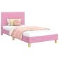 Preview: Kinderbettgestell mit Kopfteil Rosa 90 x 200 cm Stoff