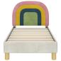Preview: Kinderbettgestell mit Kopfteil Creme 70 x 140 cm Samt